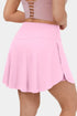 Solid Pocketed Crossover High Waist Swim Skort